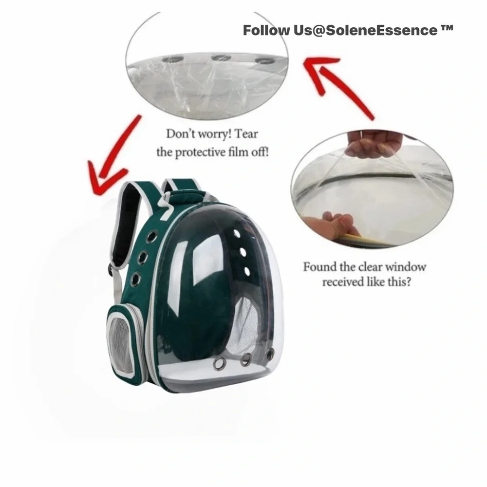 Green | New! Space Capsule Pet Carrier Backpack – For Small Cats & Dogs
